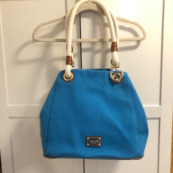 Michael Kors Blue Tote Bag EUC - Picture 1 of 16